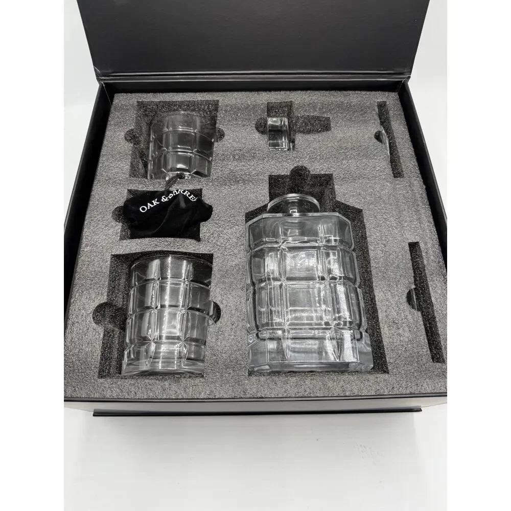 Oak & Barrel Craft Drinkware‎ Decanter Set Clear Modern Elegant Barware Gift